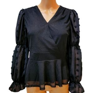 Ember Black Long Sleeve Top Small NWOT